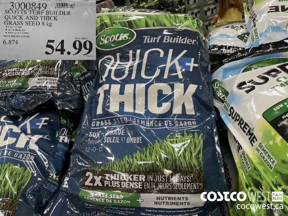 3000849 SCOTTS TURF BUILDER QUICK AND THICK GRASS SEED 8 kg $34.99