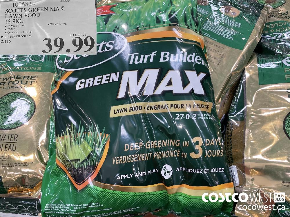 1006824 SCOTTS GREEN MAX LAWN FOOD 18.9KG $39.99