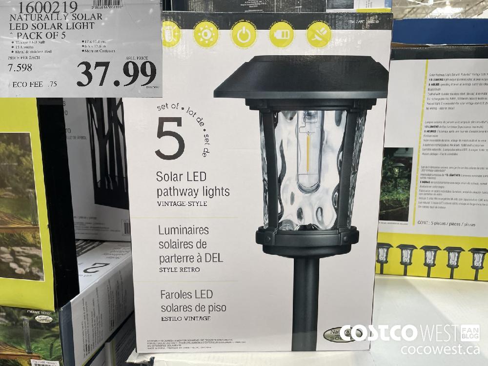 1600219 NATURALLY SOLAR LED SOLAR LIGHT PACK OF 5 $37.99