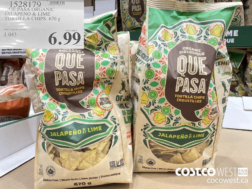 1528179 QUE PASA ORGANIC JALAPENO & LIME TORTILLA CHIPS 670 g $6.99