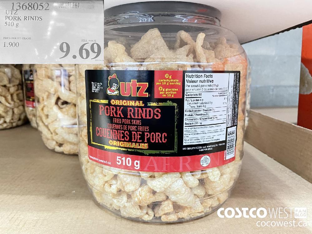 1368052 UTZ PORK RINDS 510 g $9.69