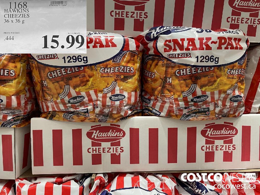 1168 HAWKINS CHEEZIES 36 x 36 g $15.99