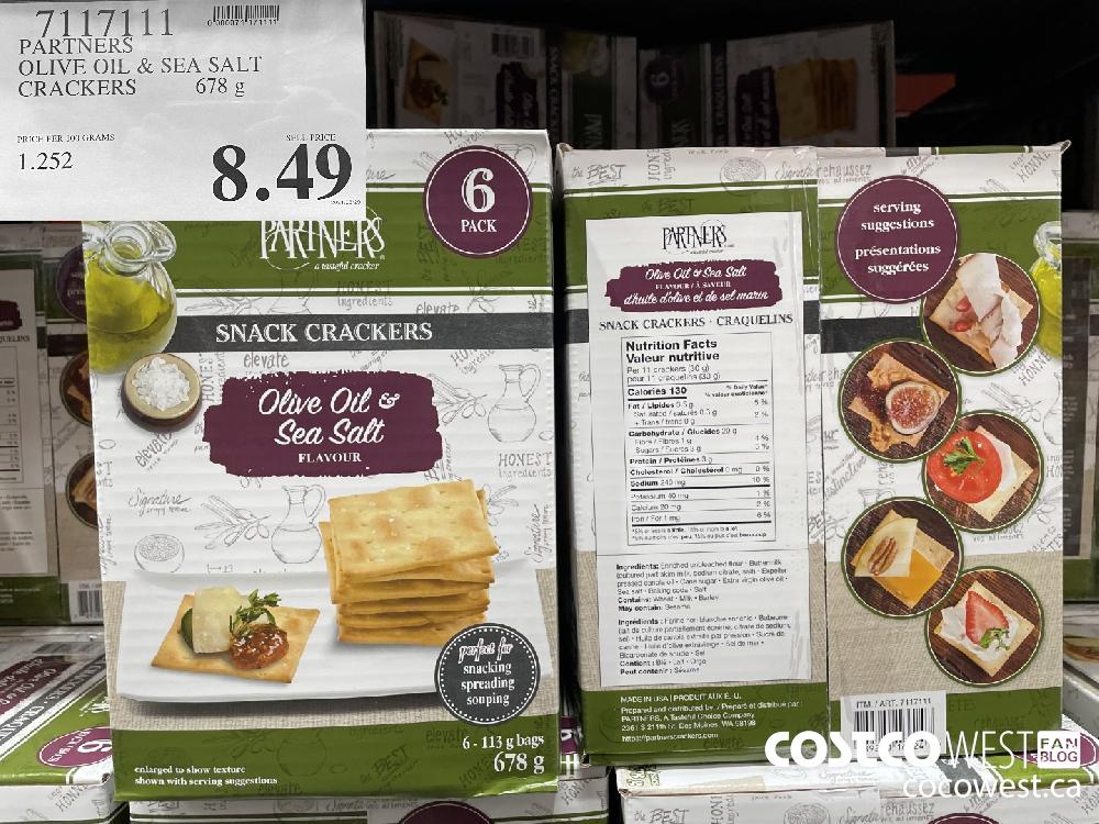 7117111 PARTNERS OLIVE OIL & SEA SALT CRACKERS 678 g $8.49