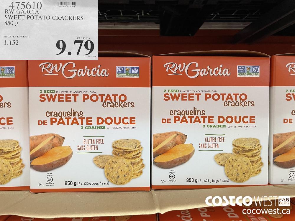 475610 RW GARCIA SWEET POTATO CRACKERS 850 g $9.79