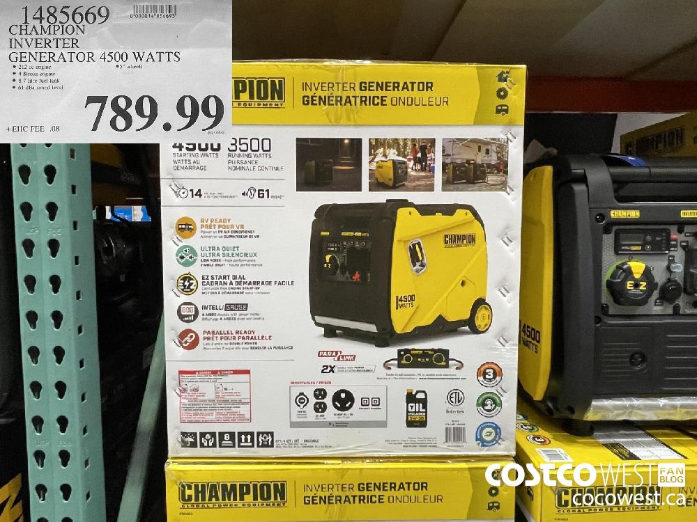 1485669 CHAMPION INVERTER GENERATOR 4500 WATTS $789.99