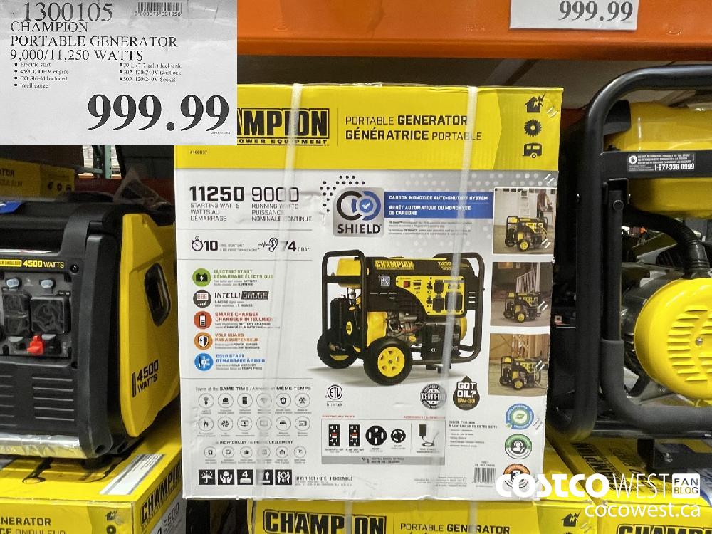 1300105 CHAMPION PORTABLE GENERATOR 9,000 / 11,250 WATTS $999.99
