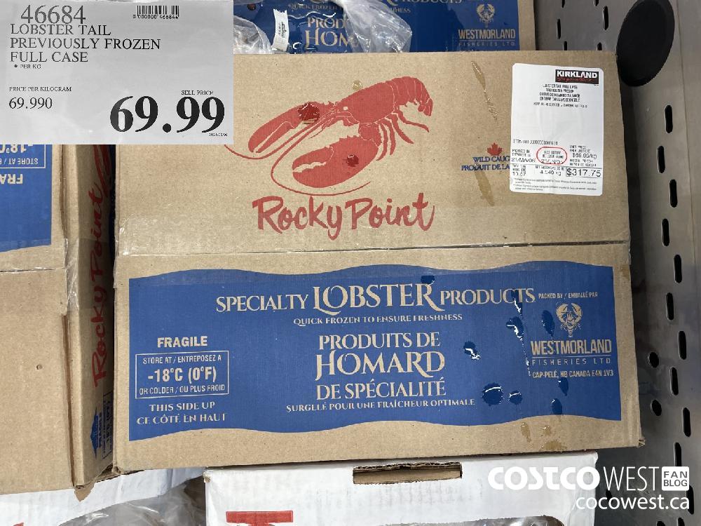 46684 LOBSTER TAIL PREVIOUSLY FROZEN FULL CASE $69.99
