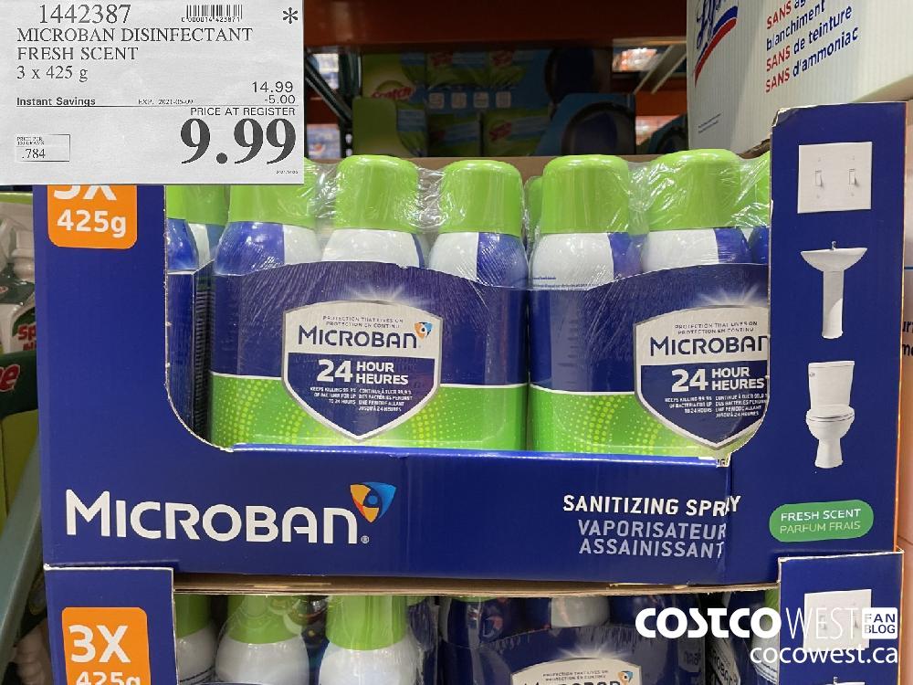 1442387 MICROBAN DISINFECTANT FRESH SCENT 3 x 425 g ($5.00 INSTANT SAVINGS EXPIRES ON 2021-05-09) $9.99