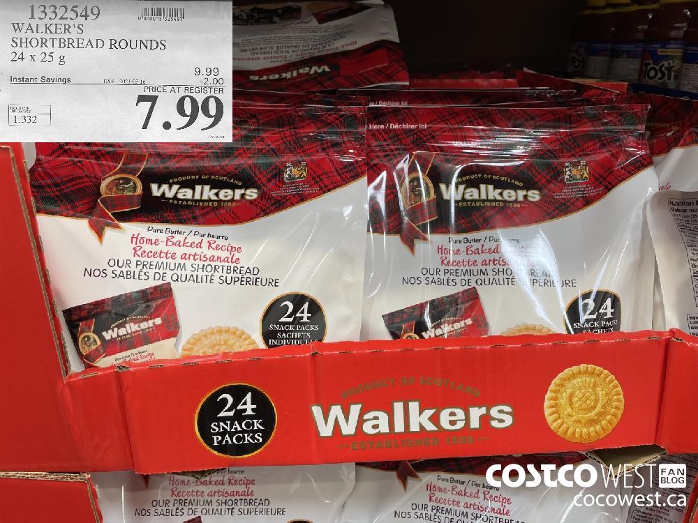 1332549 WALKER'S SHORTBREAD ROUNDS 24 x 25 g ($2.00 INSTANT SAVINGS EXPIRES ON 2021-05-16) $7.99