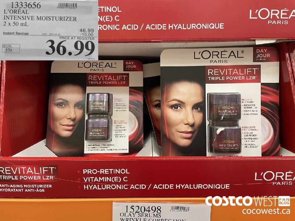 1333656 L'OREAL INTENSIVE MOISTURIZER 2 x 50 mL ($10.00 INSTANT SAVINGS EXPIRES ON 2021-05-30) $36.99