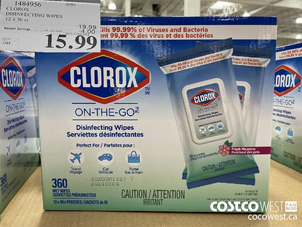 1484956 CLOROX DISINFECTING WIPES 12 x 30 ct ($4.00 INSTANT SAVINGS EXPIRES ON 2021-06-06) $15.99