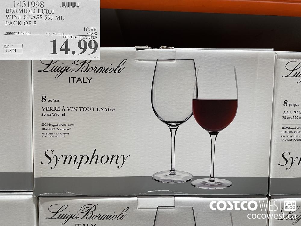 1431998 BORMIOLI LUIGI WINE GLASS 590 ML PACK OF 8 ($4.00 INSTANT SAVINGS EXPIRES ON 2021-05-30) $14.99
