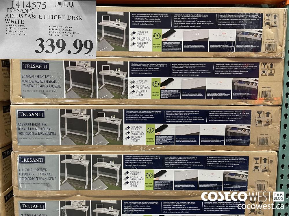 1414575 TRESANTI ADJUSTABLE HEIGHT DESK WHITE $339.99