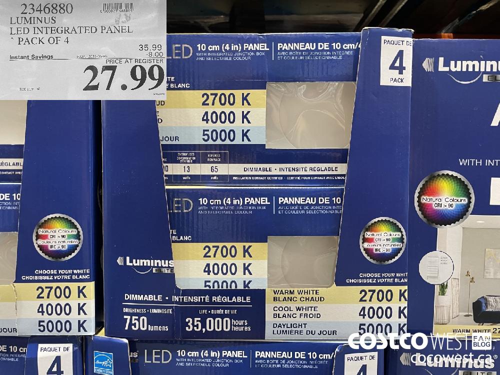 2346880 LUMINUS LED INTEGRATED PANEL PACK OF 4 ($8.00 INSTANT SAVINGS EXPIRES ON 2021-06-06) $27.99