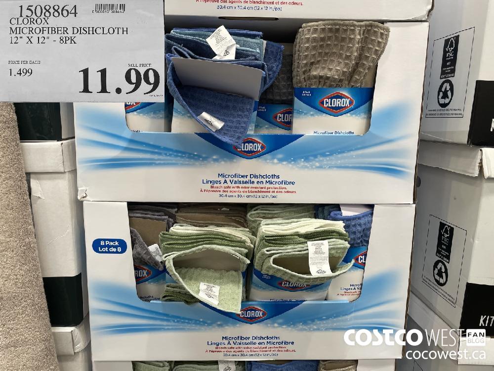 1508864 clorox microfiber dishcloth 12 x12 8pk 3 00 instant savings expires  on 2021 08 08 8 99 - Costco East Fan Blog