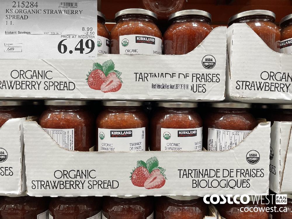 215284 KS ORGANIC STRAWBERRY SPREAD 1 L ($2.50 INSTANT SAVINGS EXPIRES ON 2021-06-13) $6.49
