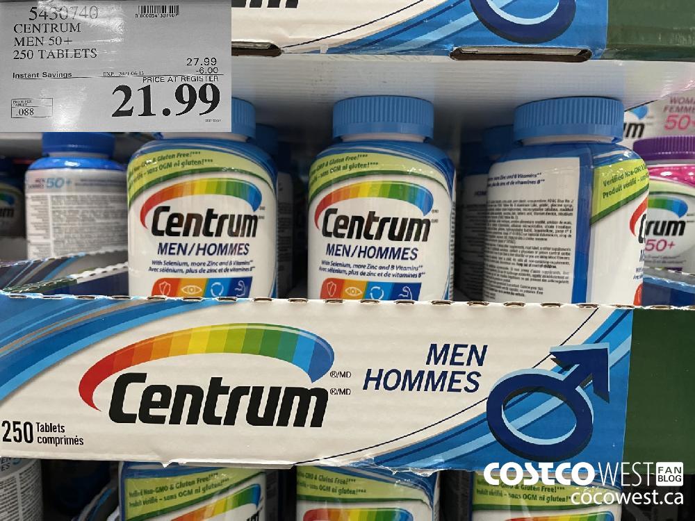 5430740 CENTRUM MEN 250 TABLETS ($6.00 INSTANT SAVINGS EXPIRES ON 2021-06-13) $27.99