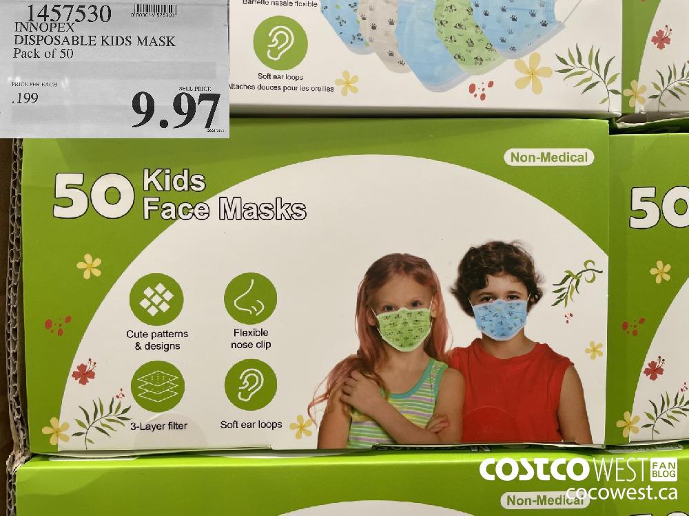 1457530 INNOPEX DISPOSABLE KIDS MASK Pack of 50 $9.97