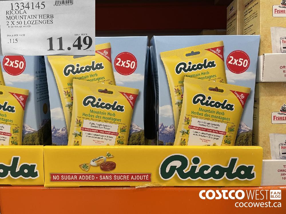 1334145 RICOLA MOUNTAIN HERB 2 X 50 LOZENGES $11.49
