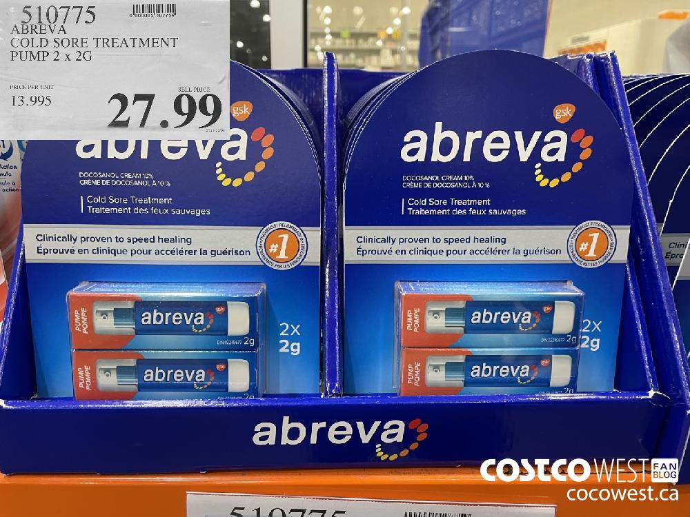 5107755 ABREVA COLD SORE TREATMENT PUMP 2 x 2G $27.99