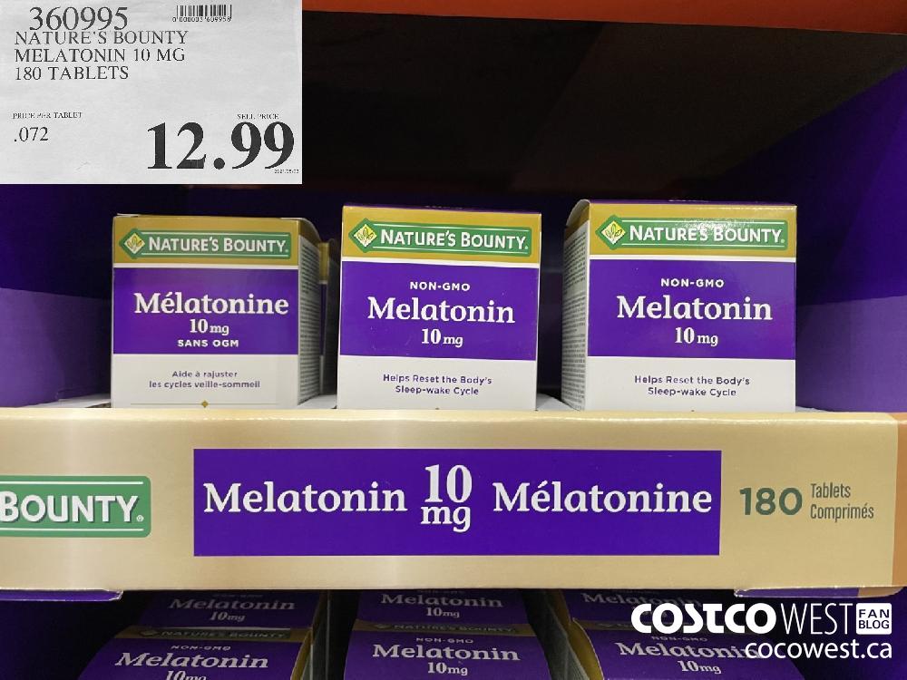 360995 NATURE'S BOUNTY MELATONIN 10 MG 180 TABLETS $12.99