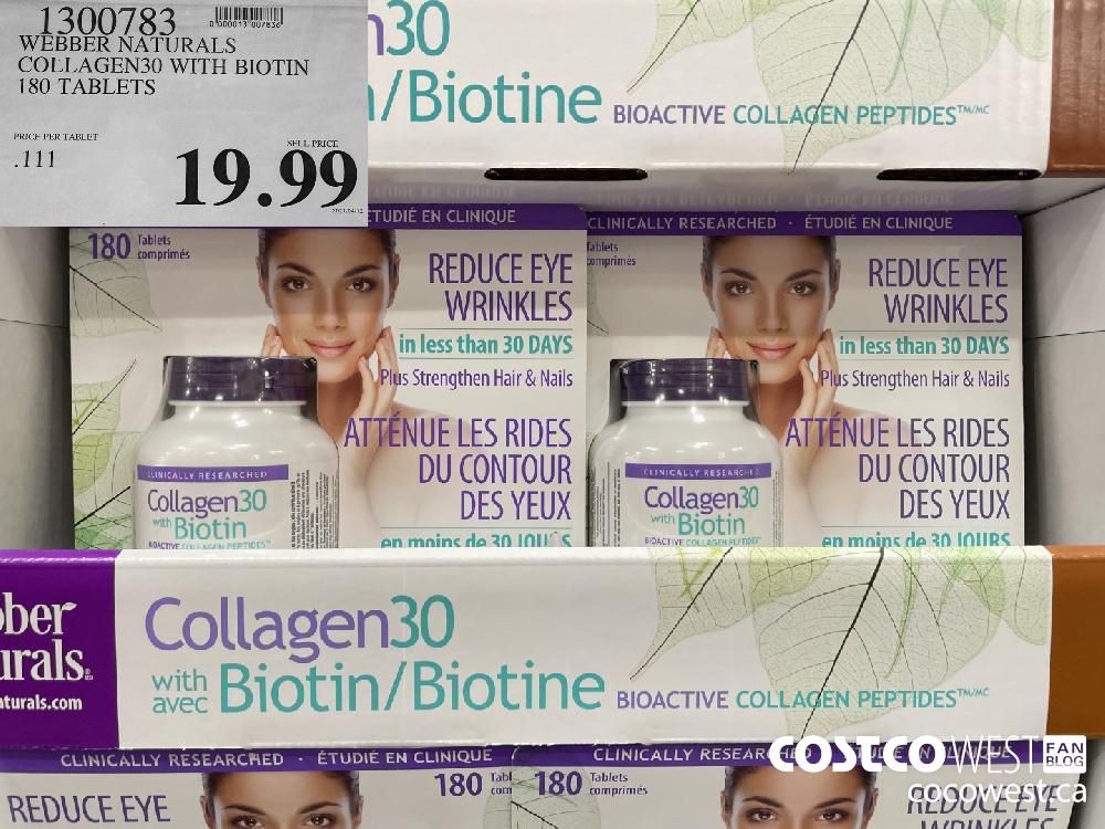 1300783 WEBBER NATURALS COLLAGEN30 WITH BIOTIN 180 TABLETS $19.99
