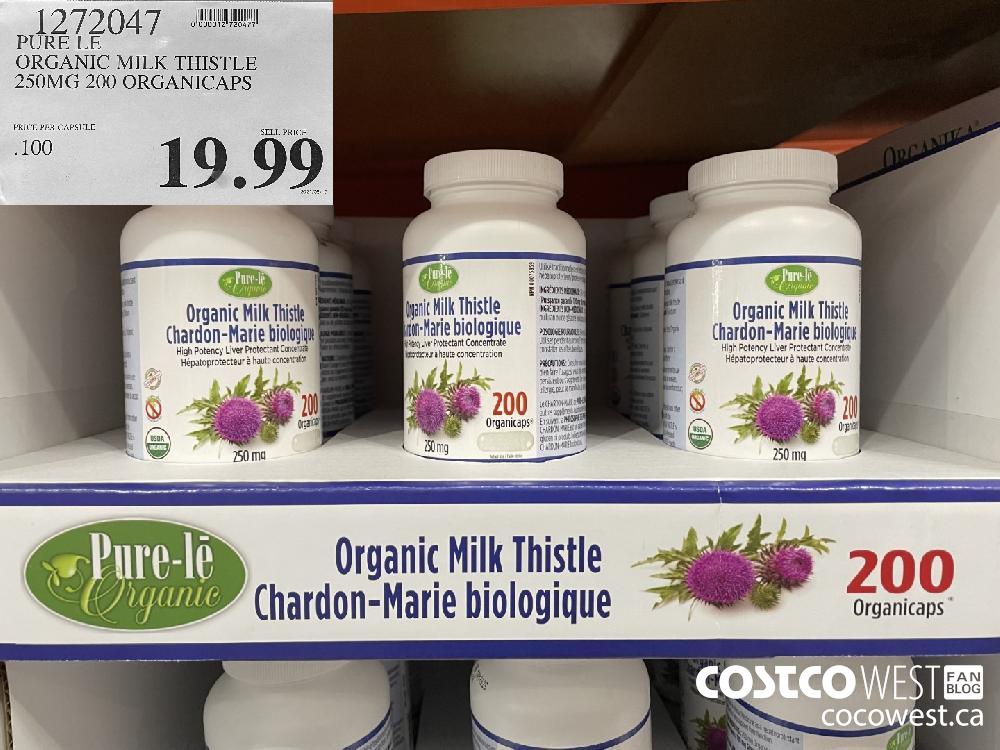 1272047 PURE LE ORGANIC MILK THISTLE 2SOMG 200 ORGANICAPS $19.99