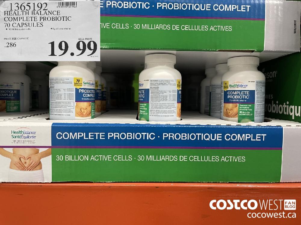 1365192 HEALTH BALANCE COMPLETE PROBIOTIC 70 CAPSULES $19.99