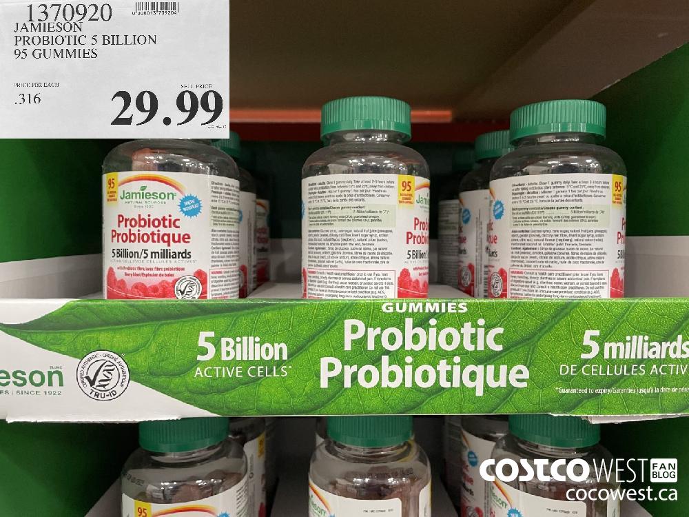 1370920 JAMIESON PROBIOTIC 5 BILLION 95 GUMMIES $29.99