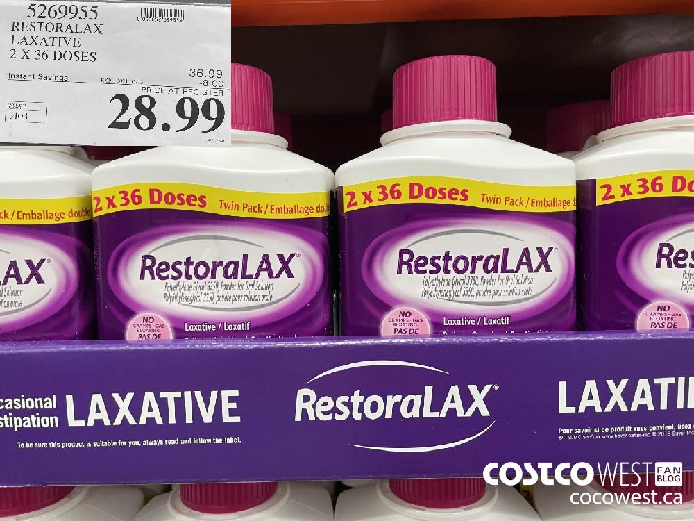 5269955 RESTORALAX LAXATIVE 2 X 36 DOSES ($8.00 INSTANT SAVINGS EXPIRES ON 2021-06-13) $28.99