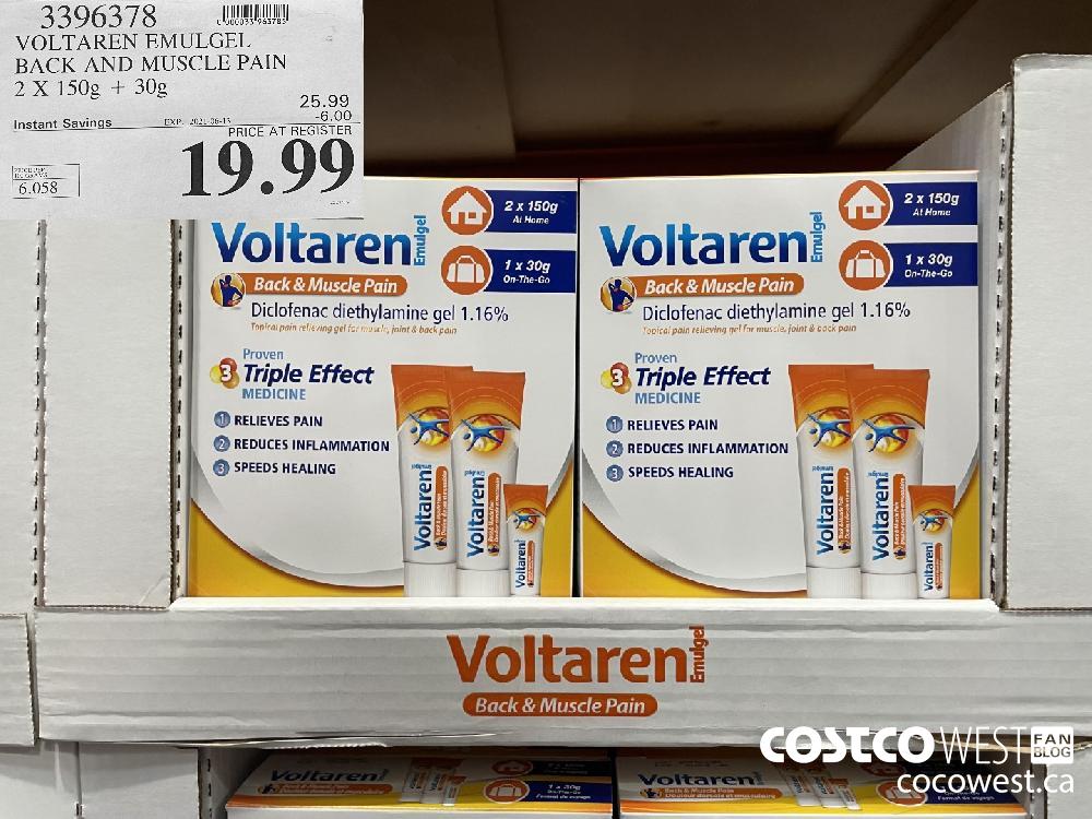 3396378 VOLTAREN EMULGEL BACK AND MUSCLE PAIN 2 X 150g + 30g ($6.00 INSTANT SAVINGS EXPIRES ON 2021-06-13) $19.99