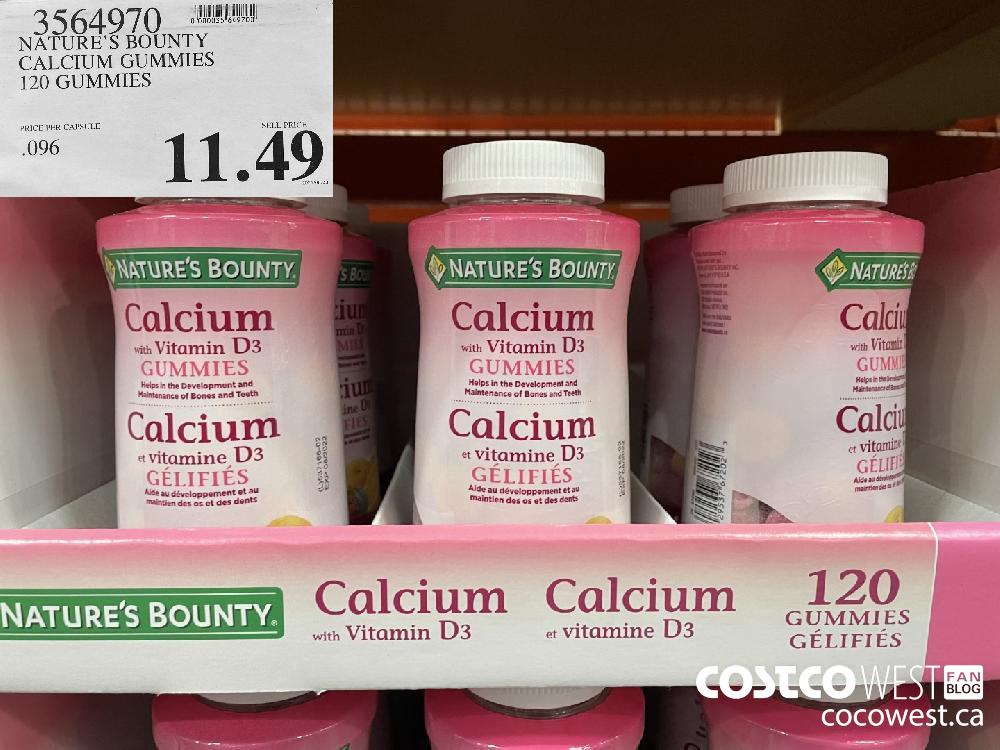 3564970 NATURE'S BOUNTY CALCIUM GUMMIES 120 GUMMIES $11.49