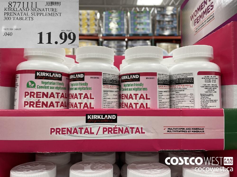 8771111 KIRKLAND SIGNATURE PRENATAL SUPPLEMENT 300 TABLETS $11.99