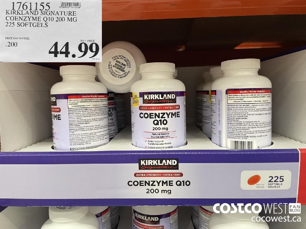 1761155 KIRKLAND SIGNATURE COENZYME Q10 200 MG 225 SOFTGELS $44.99