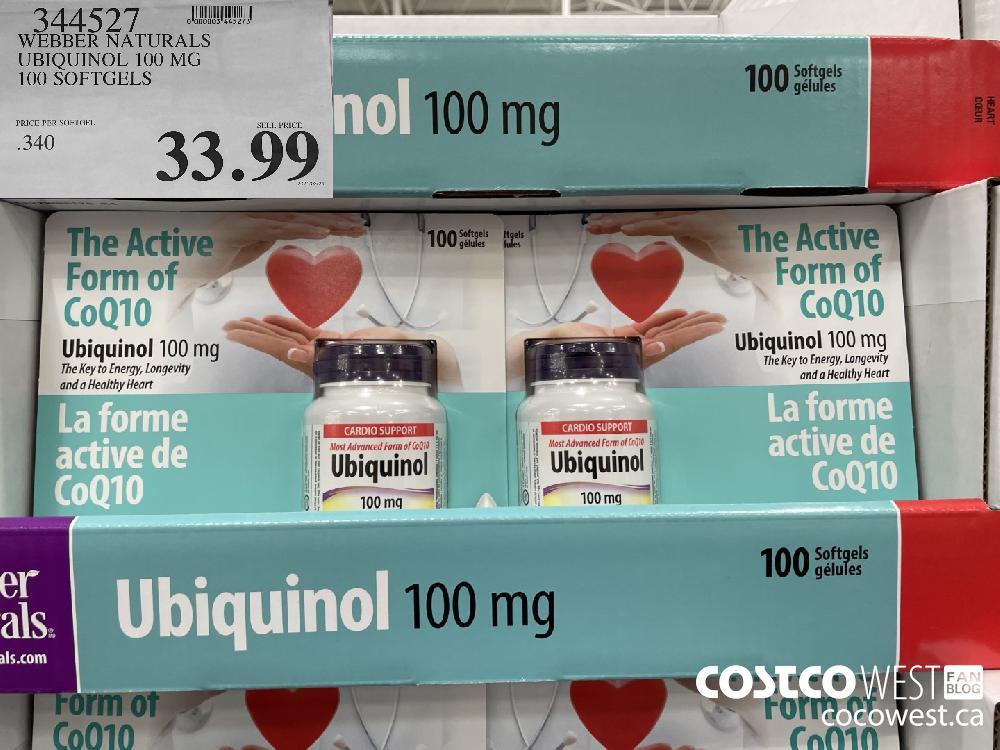 344527 WEBBER NATURALS UBIQUINOL 100 MG 100 SORFTGELS $33.99