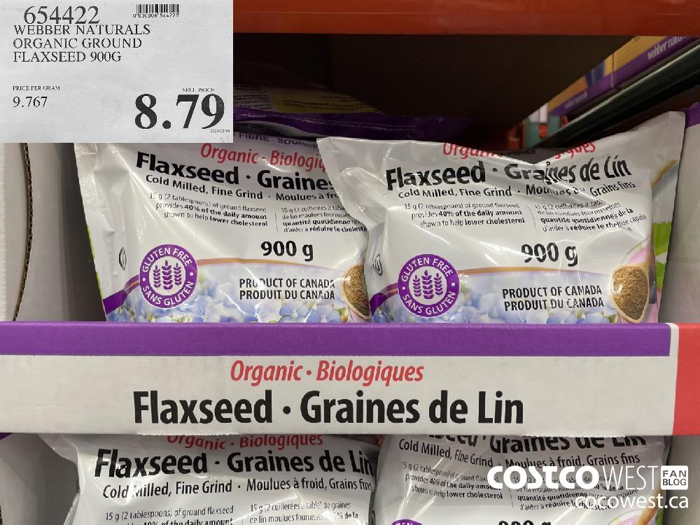 654422 WEBBER NATURALS ORGANIC GROUND FLAXSEED 900G $8.79