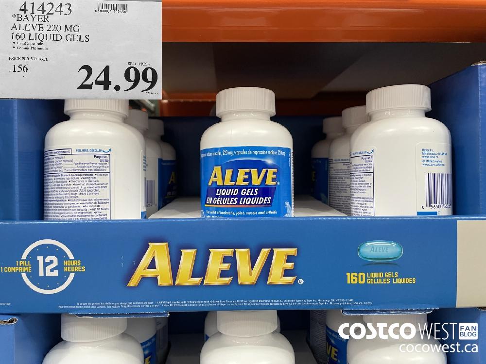 414743 BAYER ALEVE 220 MG 160 LIQUID GELS $24.99