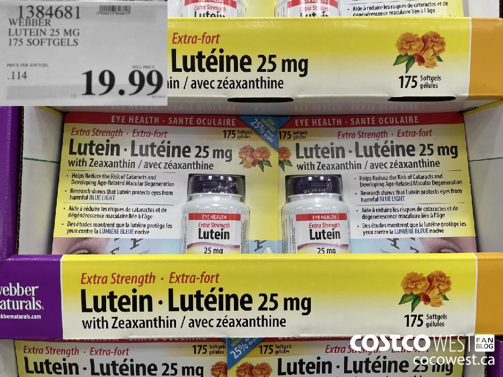 1384681 WEBBER LUTEIN 25 MG 175 SOFTGELS $19.99