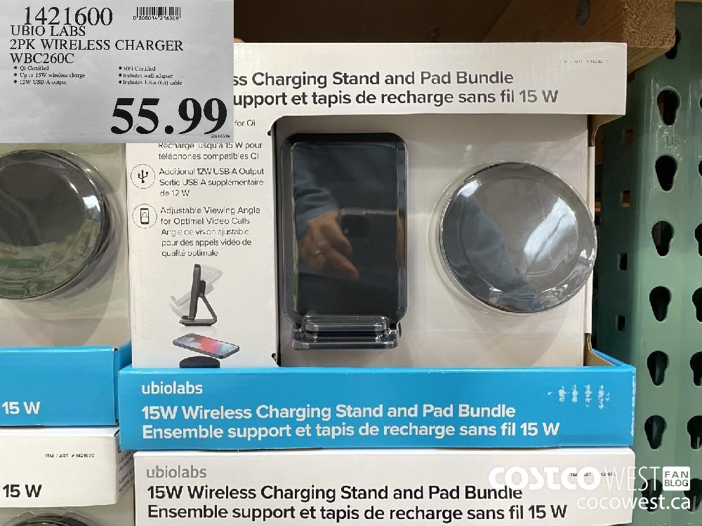 1421600 UBIO LABS 2PK WIRELESS CHARGER WBC260C $55.99