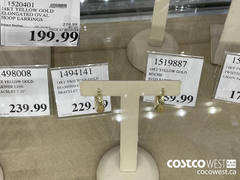 1520401 14KT YELLOW GOLD ELONGATED OVAL HOOP EARRINGS ($80.00 INSTANT SAVINGS EXPIRES ON 2021-06-20) $199.99