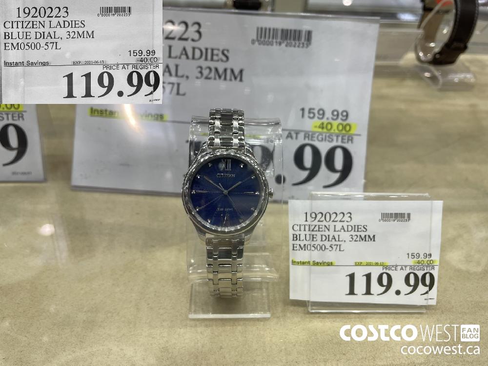 1920223 CITIZEN LADIES BLUE DIAL, 32MM EM0500-57L ($40.00 INSTANT SAVINGS EXPIRES ON 2021-06-13) $119.99