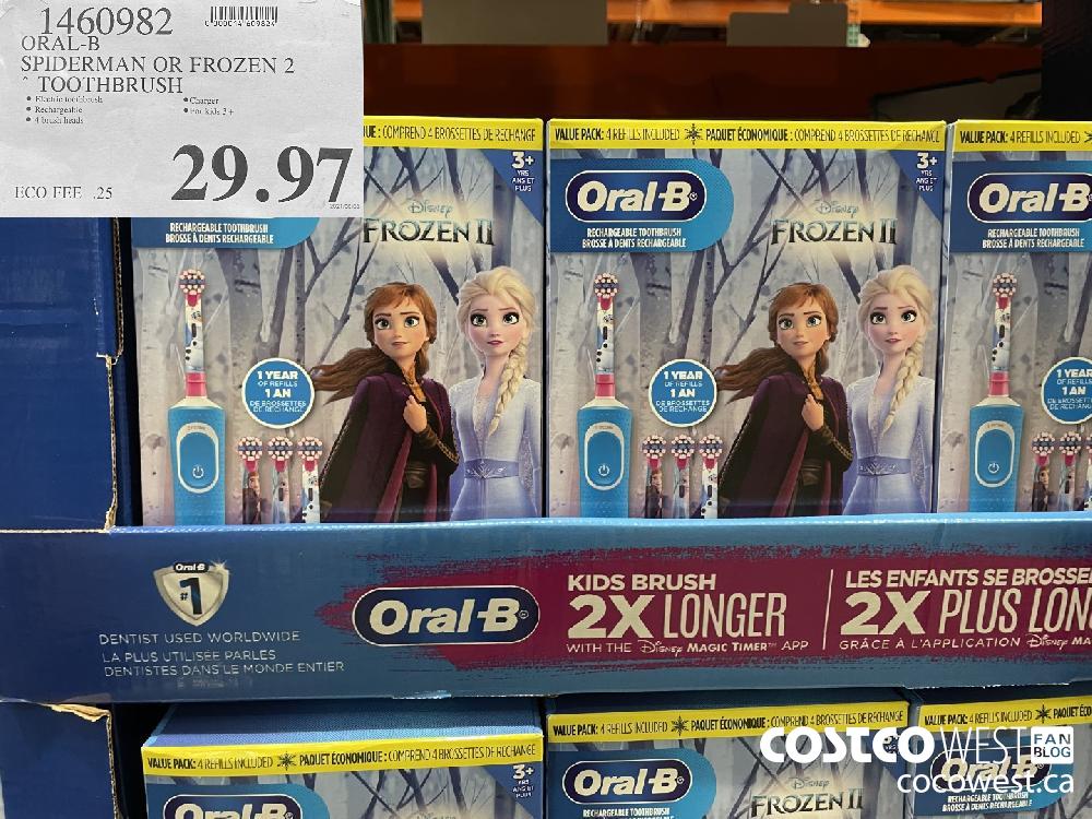 1460982 ORAL-B SPIDERMAN OR FROZEN 2 TOOTHBRUSH $29.97
