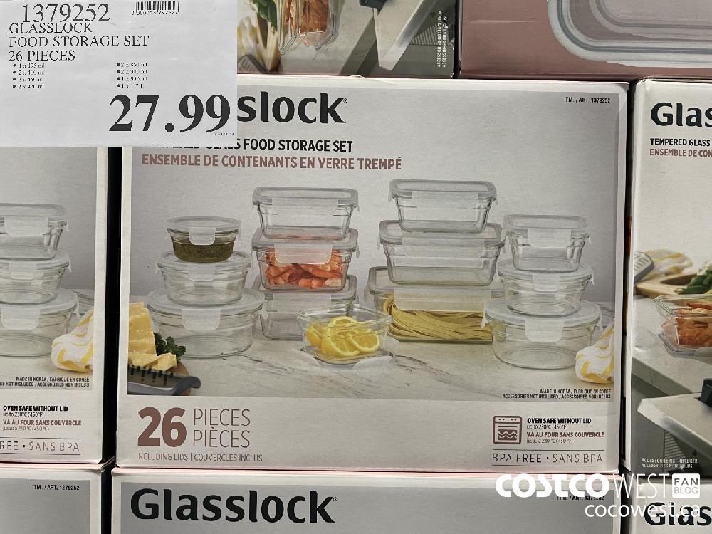 1379252 GLASSLOCK FOOD STORAGE SET 26 PIECES $27.99