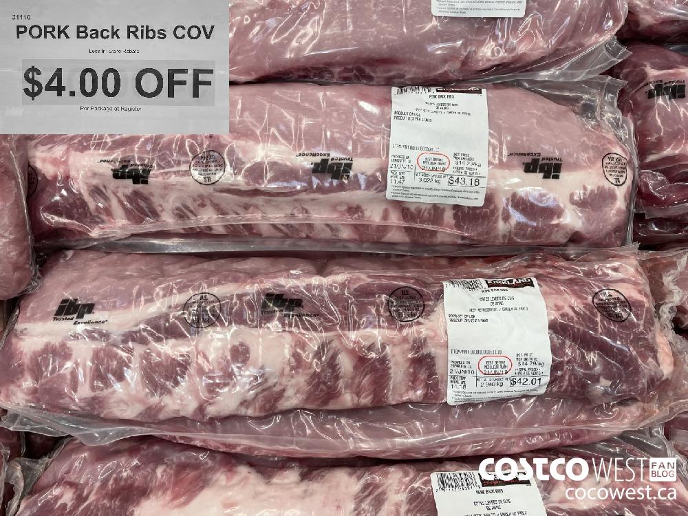 31110 PORK Back Ribs COV ($4.00 INSTANT SAVINGS)