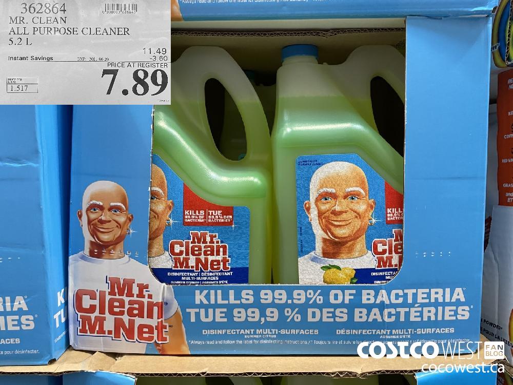362864 MR. CLEAN ALL PURPOSE CLEANER 5.2 L ($3.60 INSTANT SAVINGS EXPIRES ON 2021-06-20) $7.89