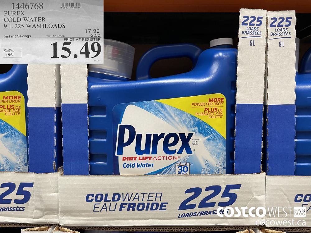 1446768 PUREX COLD WATER 9 L 225 WASHLOADS ($2.50 INSTANT SAVINGS EXPIRES ON 2021-06-20) $15.49