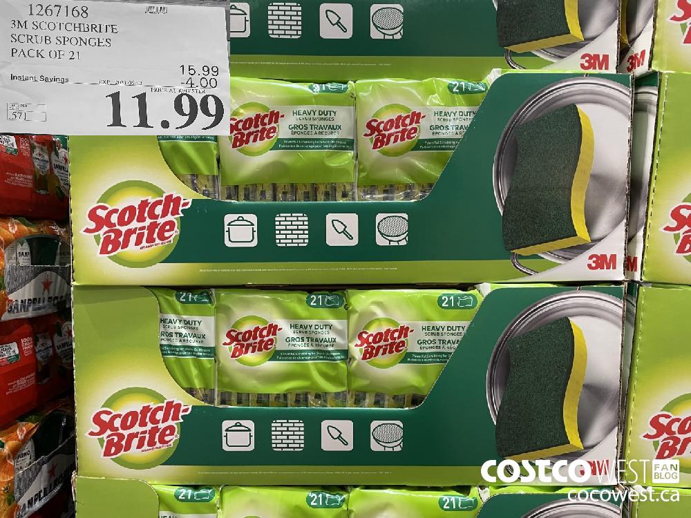 1267168 3M SCOTCHBRITE SCRUB SPONGES PACK OF 21 ($4.00 INSTANT SAVINGS EXPIRES ON 2021-06-20) $11.99