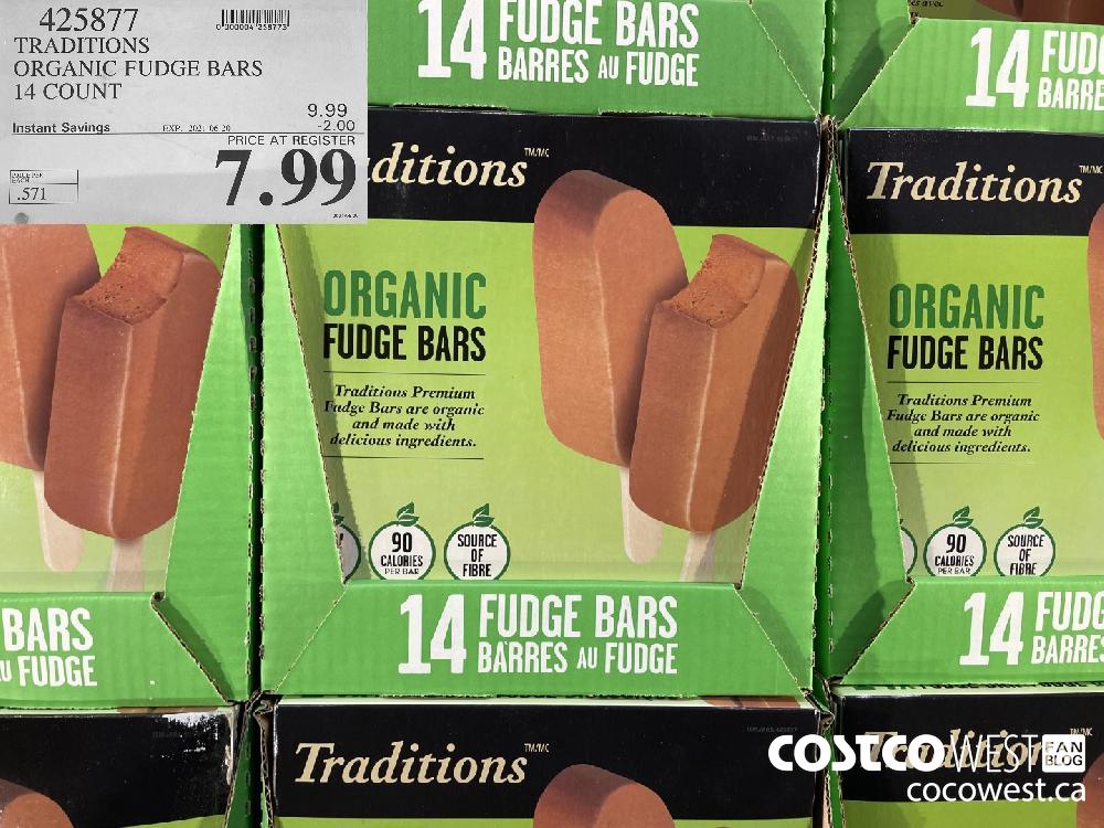 425877 TRADITIONS ORGANIC FUDGE BARS 14 COUNT ($2.00 INSTANT SAVINGS EXPIRES ON 2021-06-20) $7.99