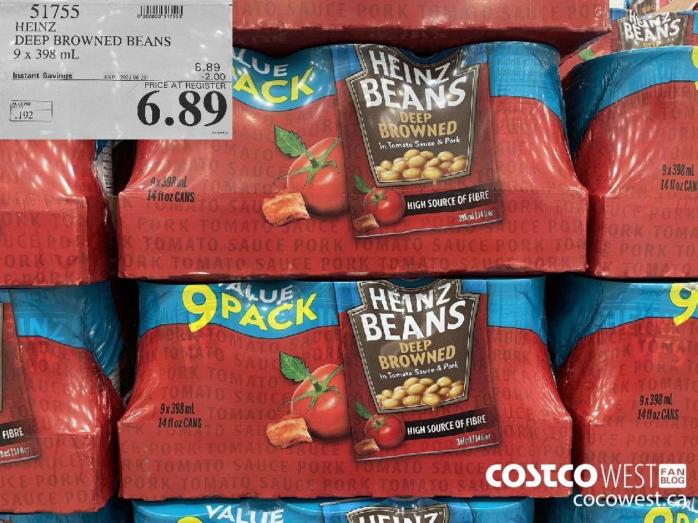 51755 HEINZ DEEP BROWNED BEANS 9 x 398 mL ($2.00 INSTANT SAVINGS EXPIRES ON 2021-06-20) $6.89