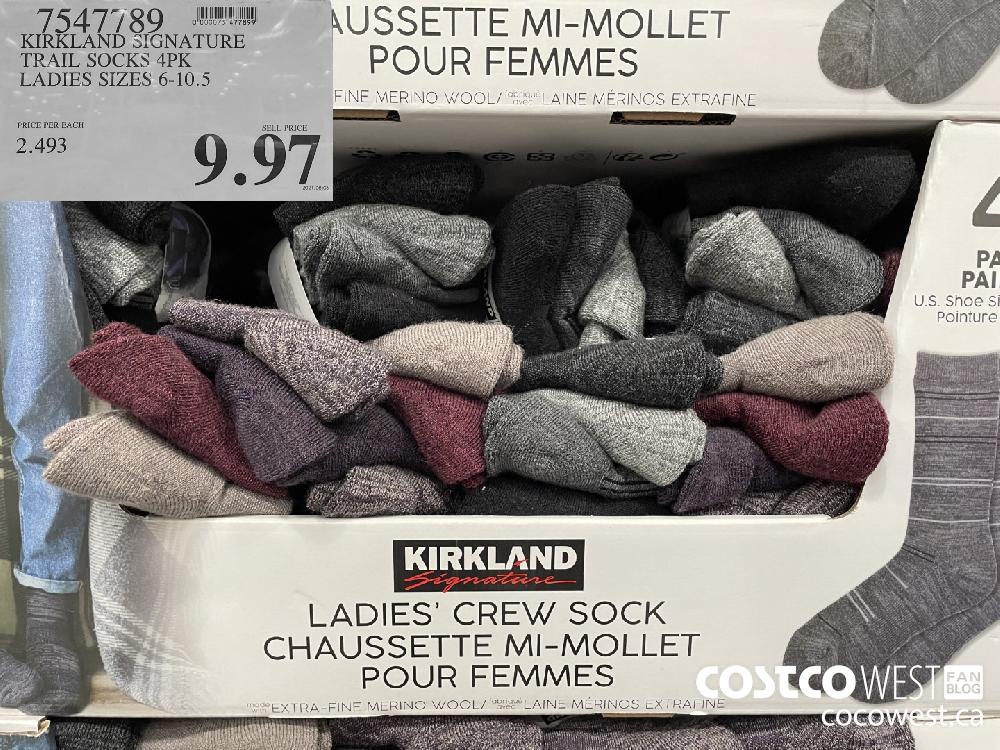 KIRKLAND SIGNATURE TRAIL SOCKS 4PK LADIES SIZES 6-10.5 at Costco